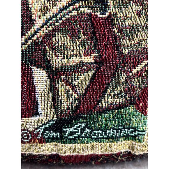 Vintage 14'' Tapestry Christmas Santa & Girl Accent Pillows Tom Browning - Picture 4 of 8